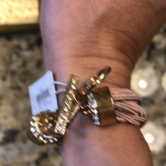 👗 BAR III toggle 23 pink chain bracelet gold - Picture 8 of 13